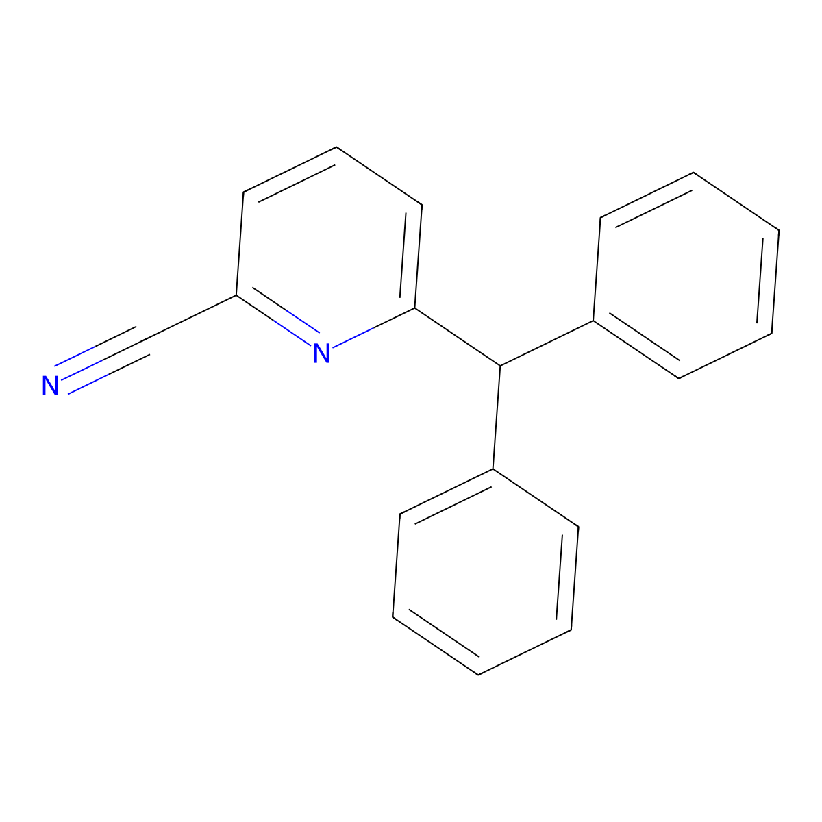 6-Benzhydrylpicolinonitrile molecular structure, CAS 2227390-99-8
