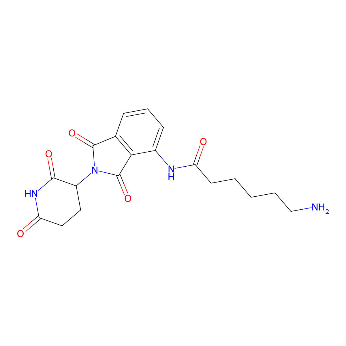 6-amino-N-[2-(2,6-dioxopiperidin-3-yl)-1,3-dioxo-2,3-dihydro-1H-isoindol-4-yl]hexanamide molecular structure, CAS 2227423-21-2