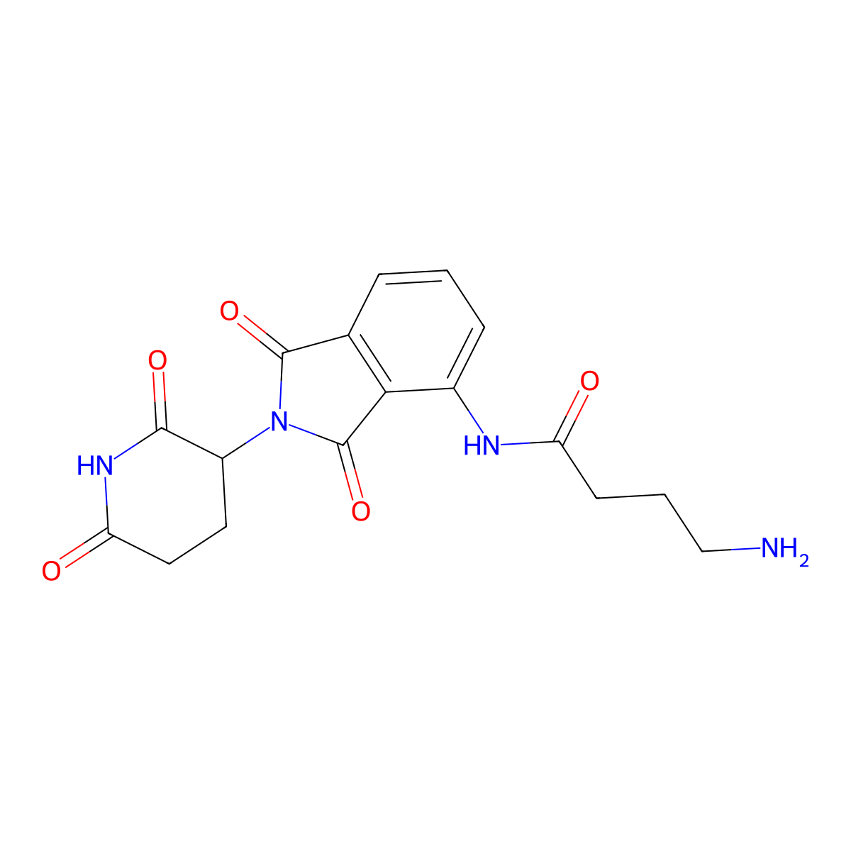 4-Amino-N-(2-(2,6-dioxopiperidin-3-YL)-1,3-dioxoisoindolin-4-YL)butanamide molecular structure, CAS 2227423-28-9