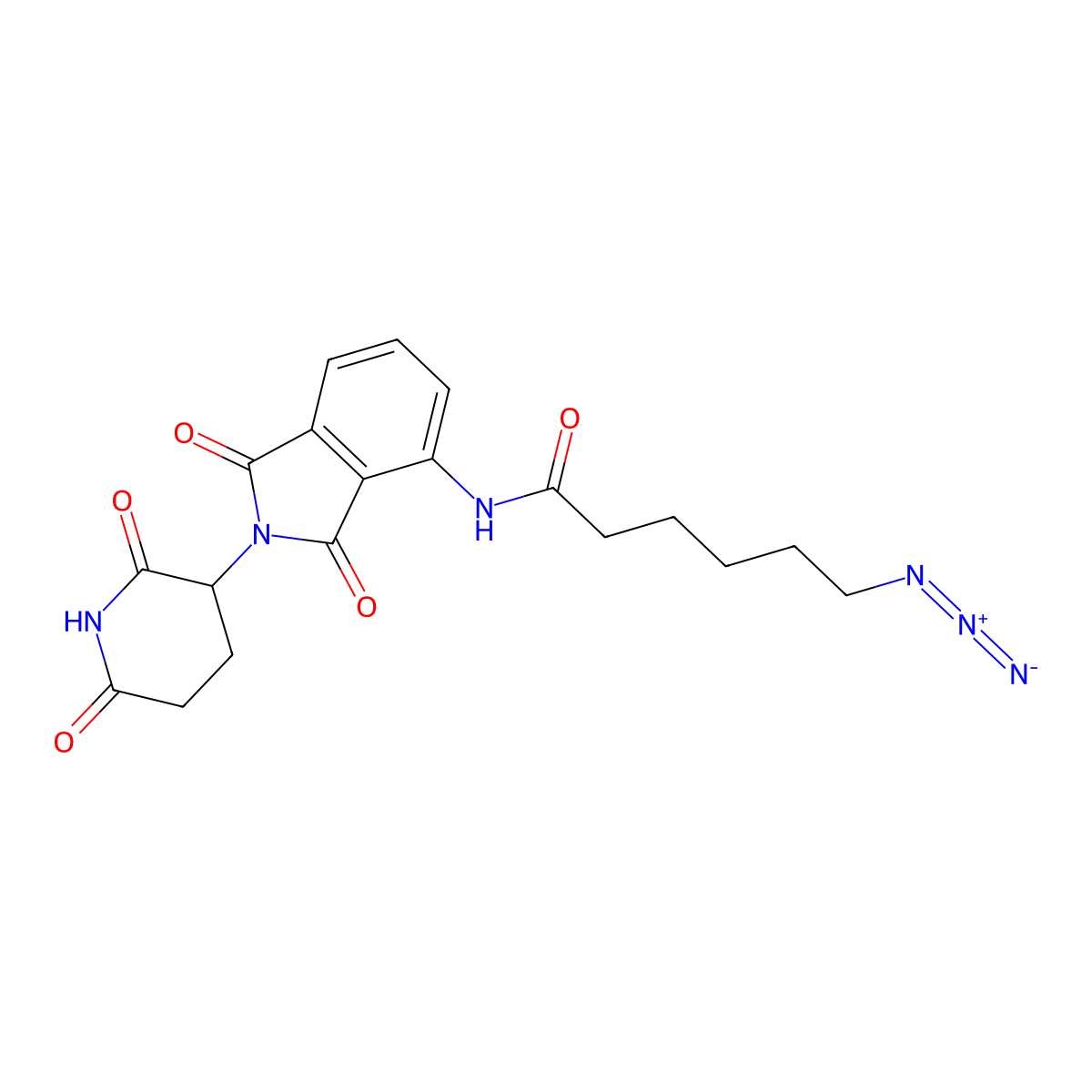 Pomalidomide-CO-C5-azide molecular structure, CAS 2227423-33-6