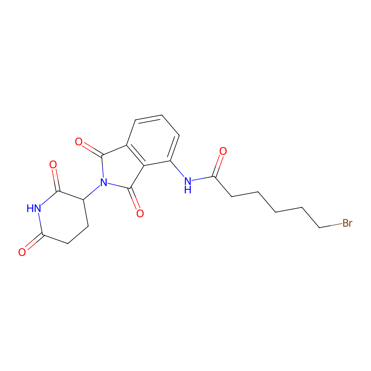 6-Bromo-N-(2-(2,6-dioxopiperidin-3-yl)-1,3-dioxoisoindolin-4-yl)hexanamide molecular structure, CAS 2227423-38-1