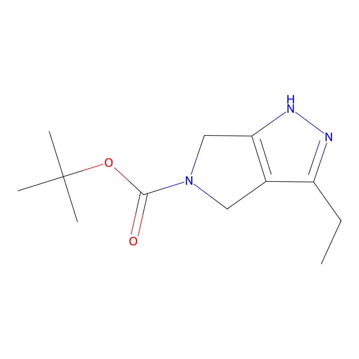 tert-Butyl 3-ethyl-4,6-dihydropyrrolo[3,4-c]pyrazole-5(1H)-carboxylate molecular structure, CAS 2227427-81-6
