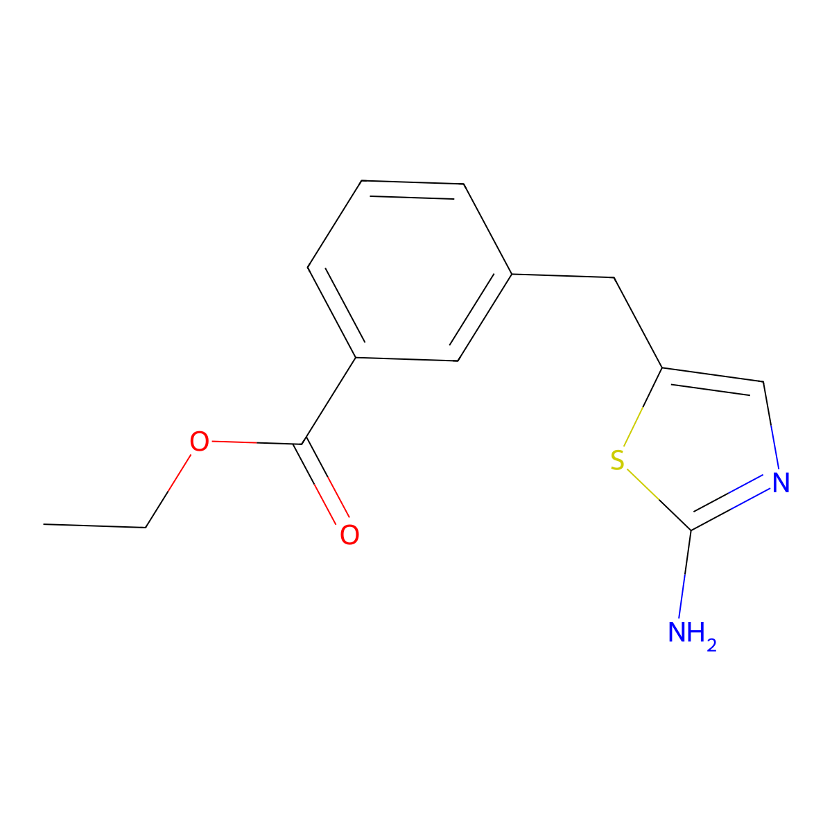 Ethyl 3-[(2-amino-1,3-thiazol-5-yl)methyl]benzoate molecular structure, CAS 2227428-17-1