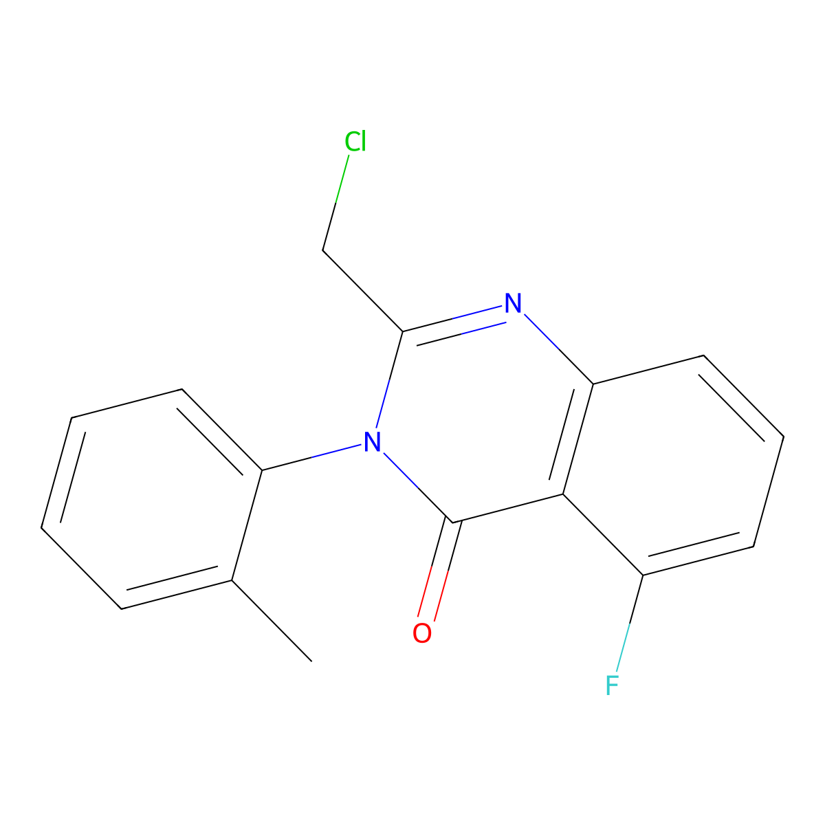 2-(chloromethyl)-5-fluoro-3-o-tolylquinazolin-4(3H)-one molecular structure, CAS 2227433-19-2