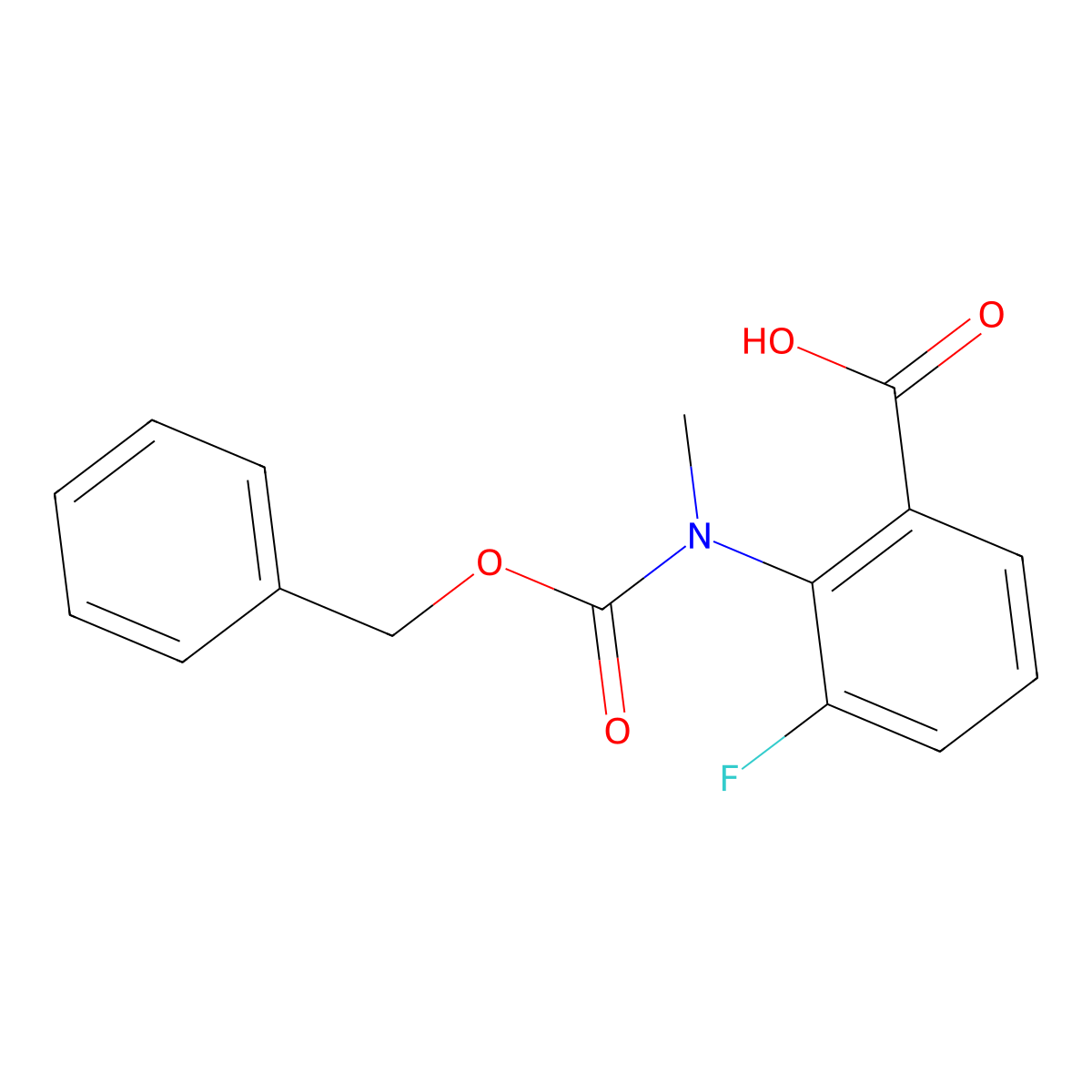 2-{[(Benzyloxy)carbonyl](methyl)amino}-3-fluorobenzoic acid molecular structure, CAS 2227456-67-7