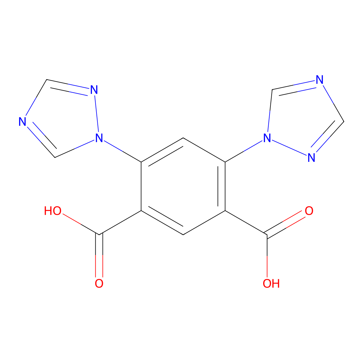4,6-Di(1H-1,2,4-triazol-1-yl)isophthalic acid molecular structure, CAS 2227468-63-3