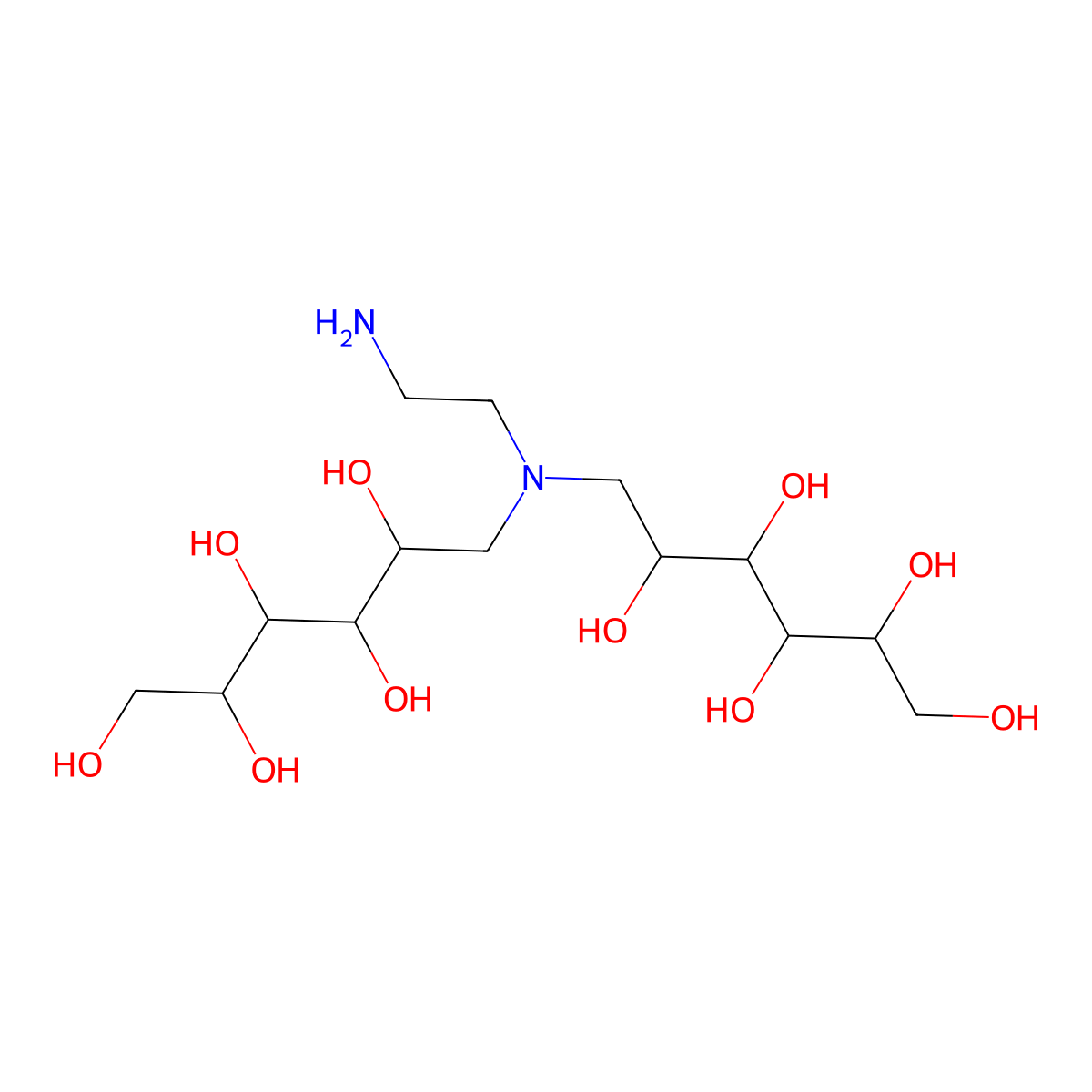 (2R,2'R,3R,3'R,4R,4'R,5S,5'S)-6,6'-((2-Aminoethyl)azanediyl)bis(hexane-1,2,3,4,5-pentaol) molecular structure, CAS 2227486-61-3
