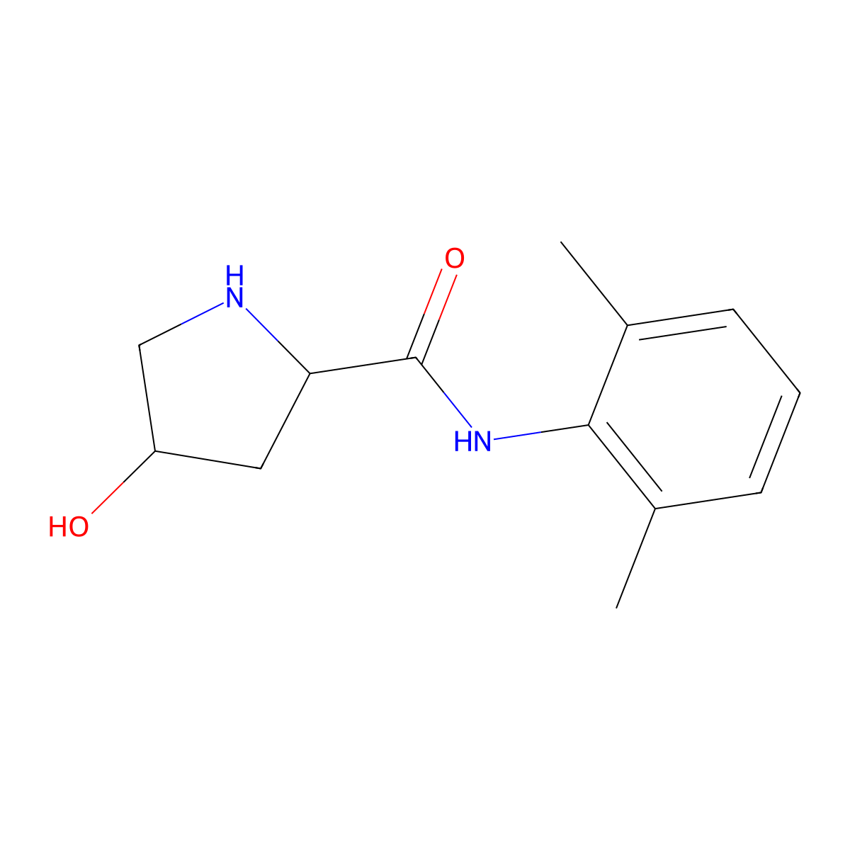 (2S,4R)-N-(2,6-Dimethylphenyl)-4-hydroxypyrrolidine-2-carboxamide molecular structure, CAS 2227488-62-0