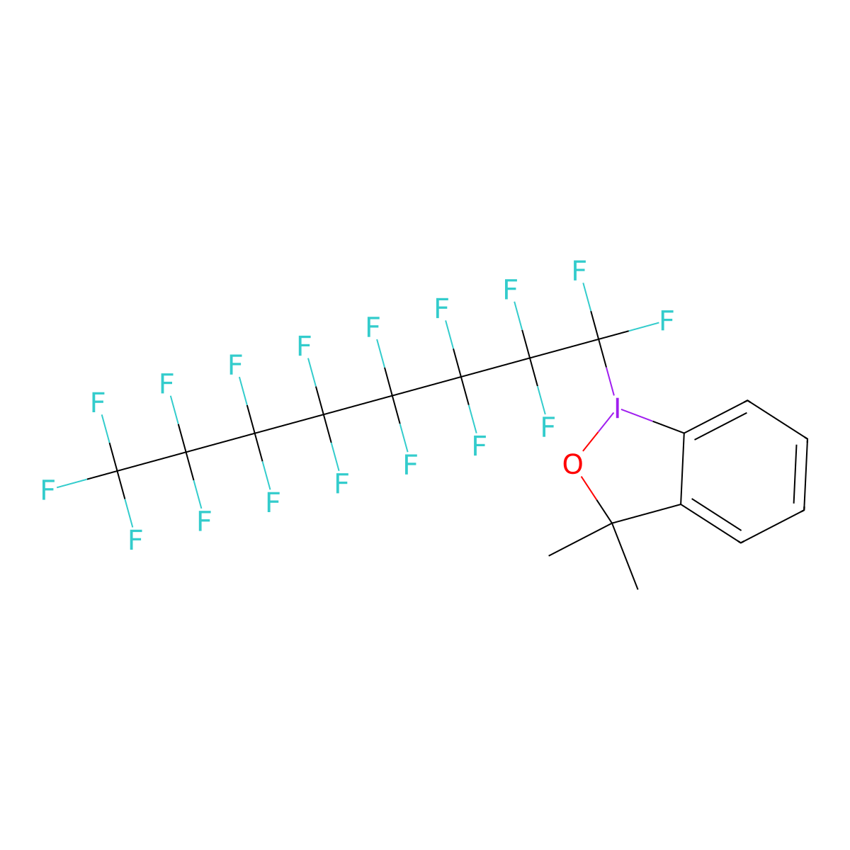 1-(Perfluorooctyl)-3,3-dimethyl-1,2-benziodoxole molecular structure, CAS 2227490-56-2