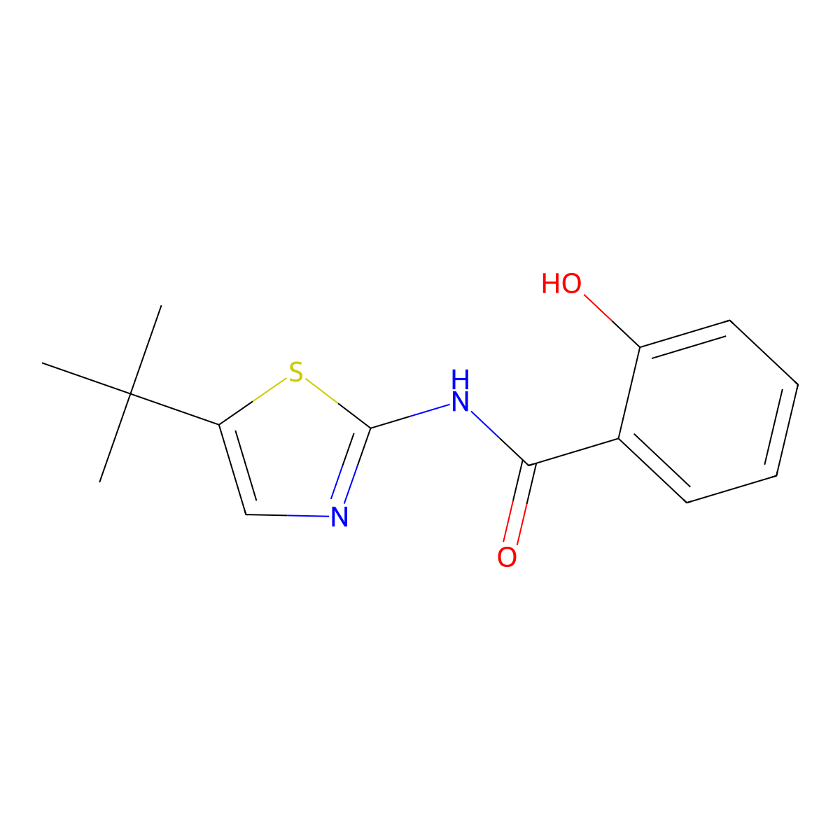 N-(5-tert-butyl-1,3-thiazol-2-yl)-2-hydroxybenzamide molecular structure, CAS 22275-14-5