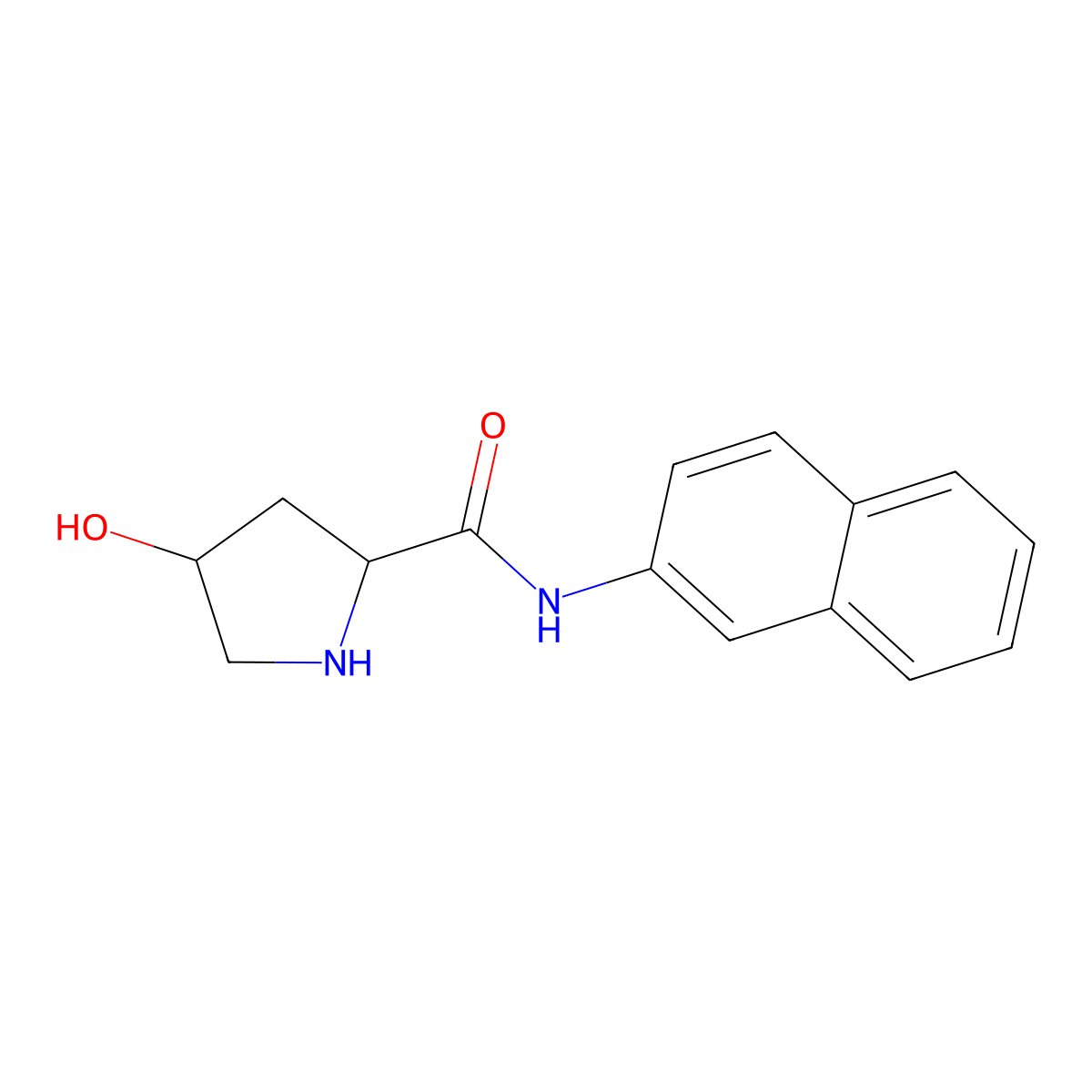 4-hydroxy-N-naphthalen-2-ylpyrrolidine-2-carboxamide molecular structure, CAS 22275-69-0