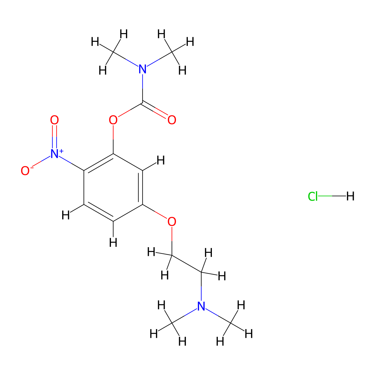 5-(2-(Dimethylamino)ethoxy)-2-nitrophenyl dimethylcarbamate hydrochloride molecular structure, CAS 2227556-18-3