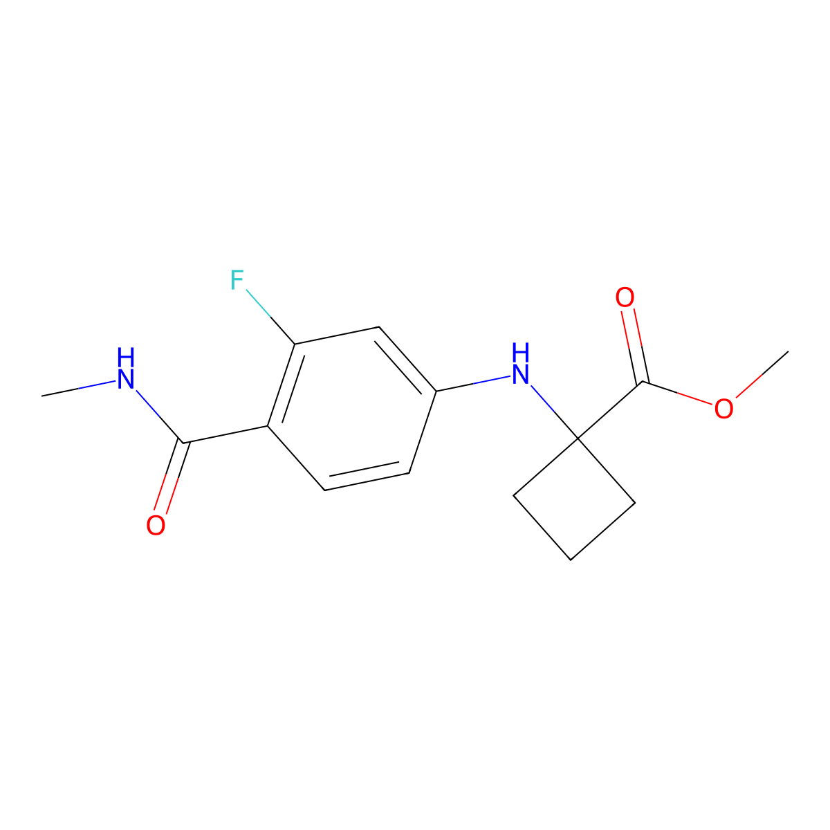 Methyl 1-[3-fluoro-4-(methylcarbamoyl)anilino]cyclobutane-1-carboxylate molecular structure, CAS 2227589-23-1