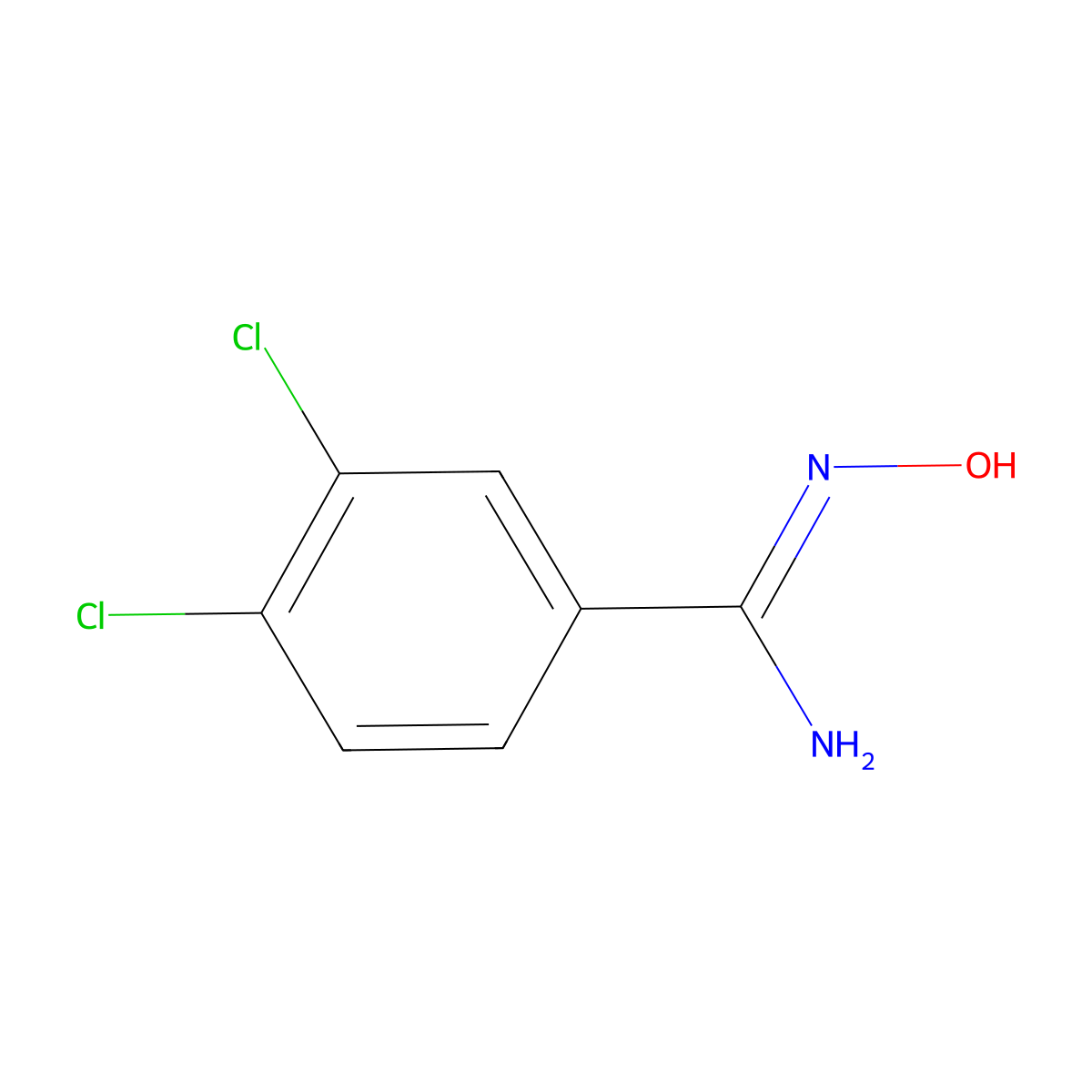 3,4-Dichloro-N'-hydroxybenzene-1-carboximidamide molecular structure, CAS 22276-16-0