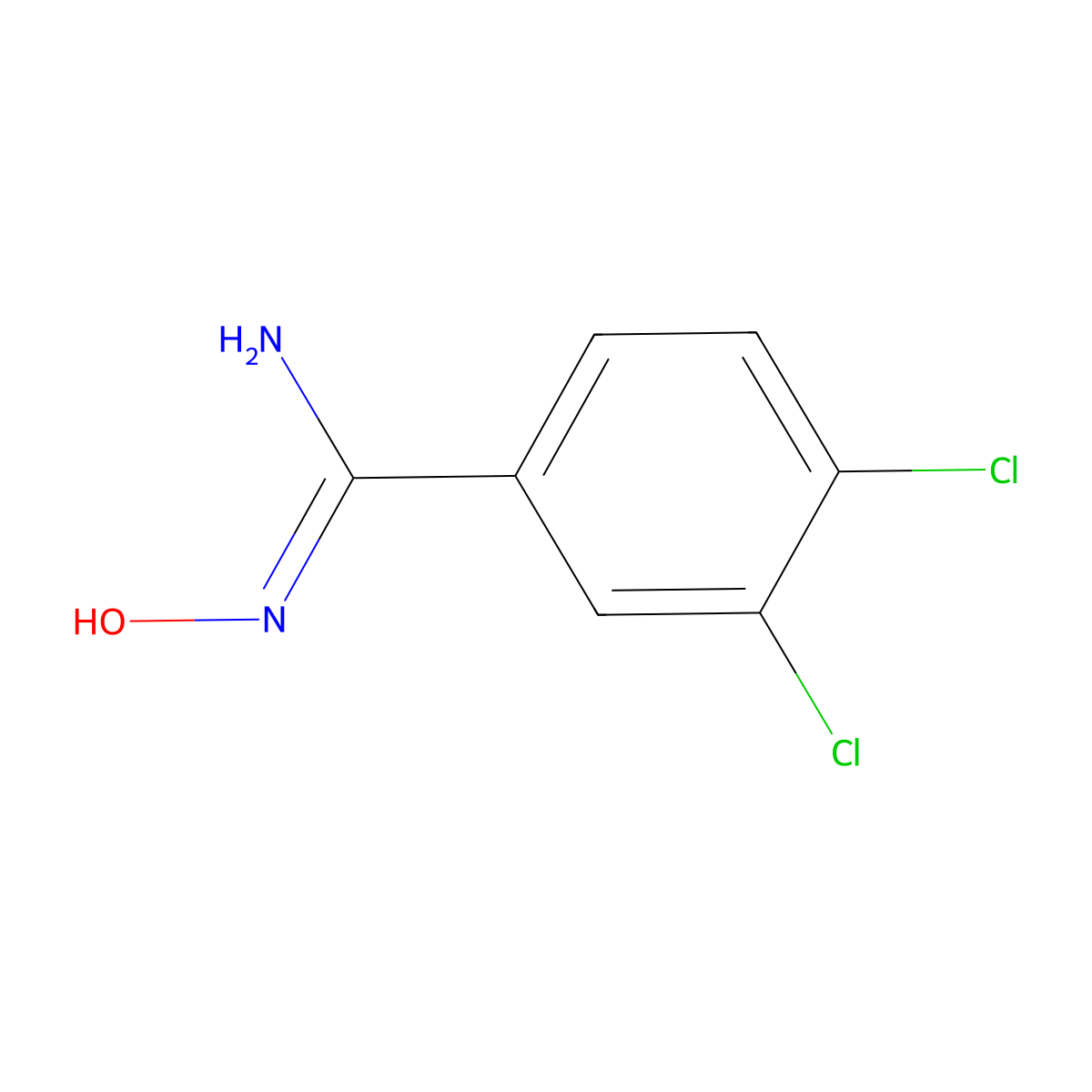 3,4-Dichloro-N'-hydroxybenzene-1-carboximidamide molecular structure, CAS 22276-16-0