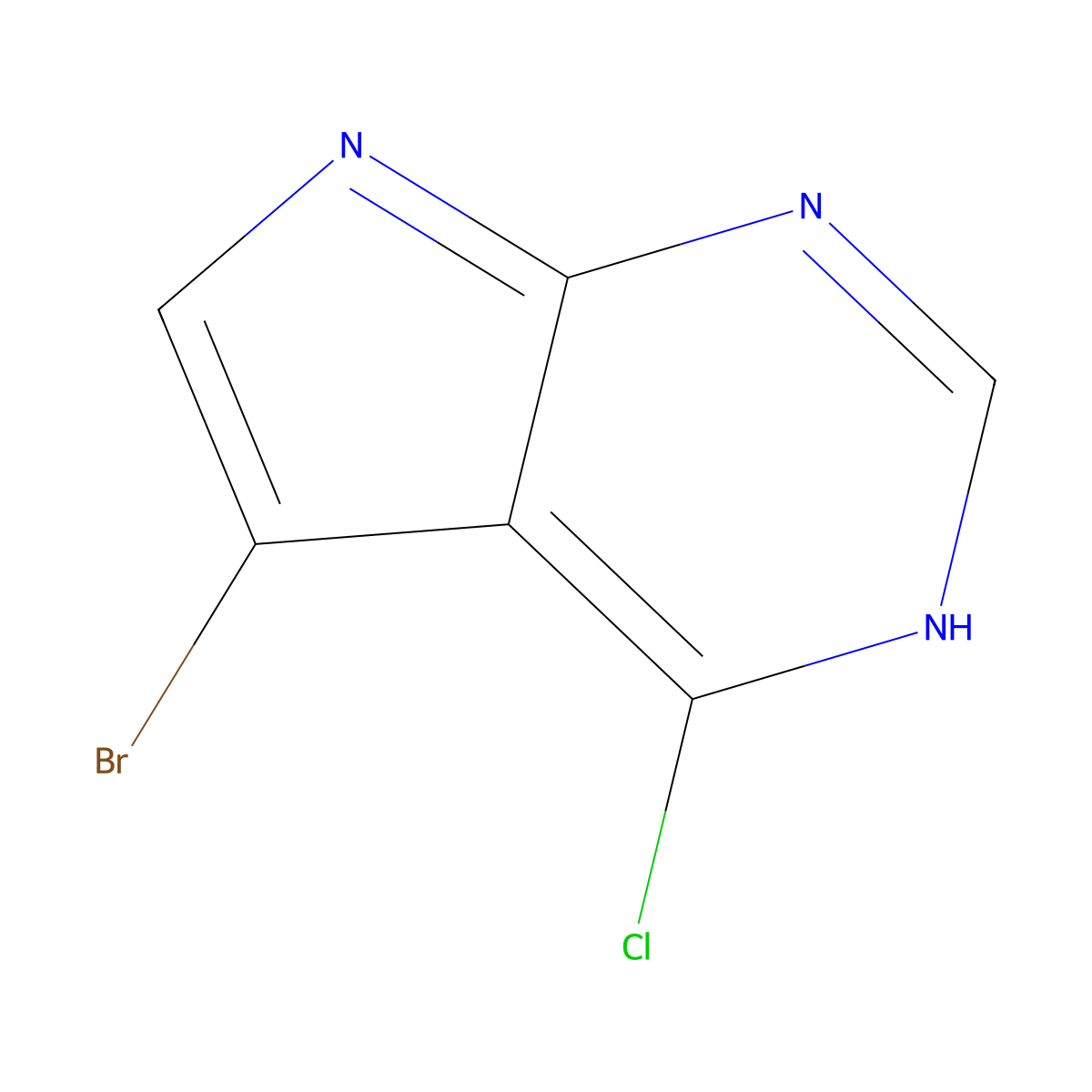 5-bromo-4-chloro-3H-pyrrolo[2,3-d]pyrimidine molecular structure, CAS 22276-95-5