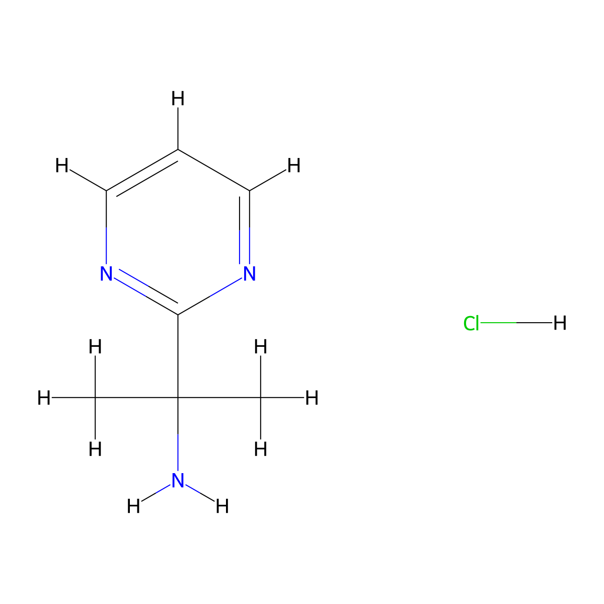 2-(Pyrimidin-2-yl)propan-2-amine hydrochloride molecular structure, CAS 2227612-23-7