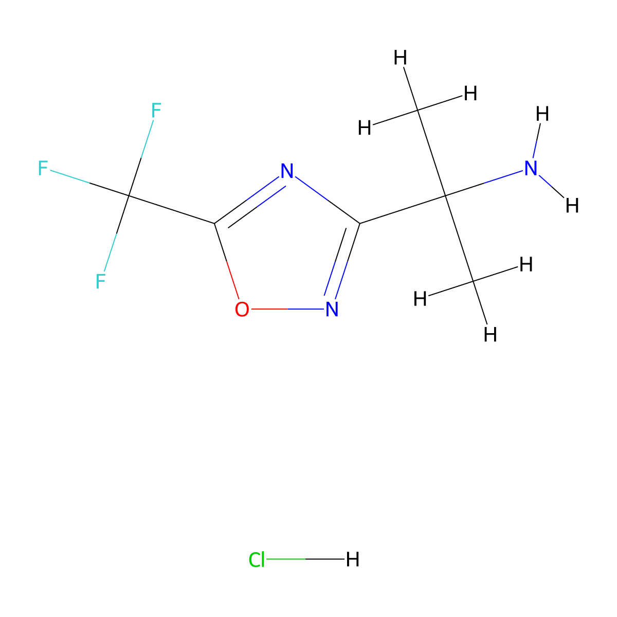 2-[5-(Trifluoromethyl)-1,2,4-oxadiazol-3-yl]propan-2-amine hydrochloride molecular structure, CAS 2227612-29-3