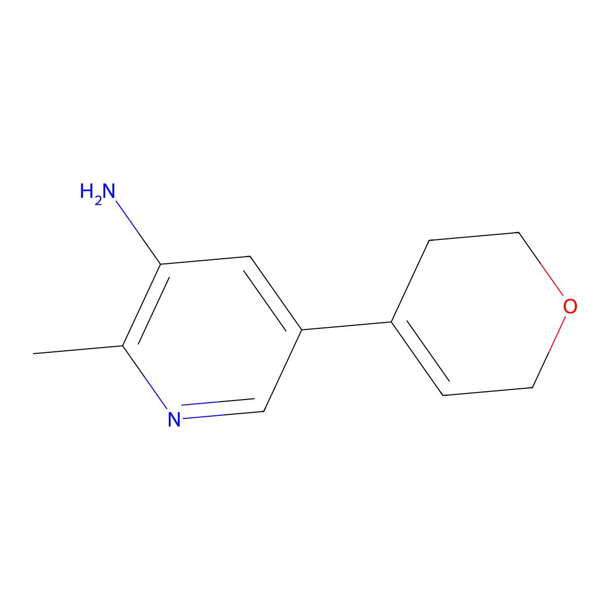 5-(3,6-dihydro-2H-pyran-4-yl)-2-methyl-3-Pyridinamine molecular structure, CAS 2227628-27-3