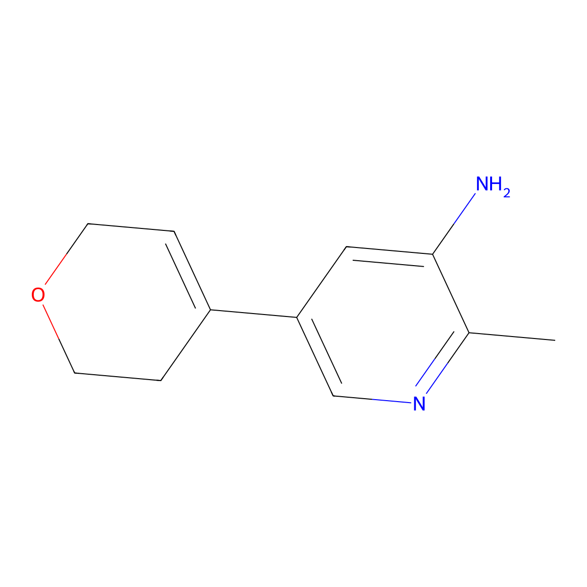 5-(3,6-dihydro-2H-pyran-4-yl)-2-methyl-3-Pyridinamine molecular structure, CAS 2227628-27-3