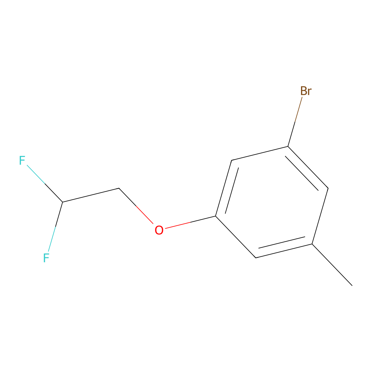 1-Bromo-3-(2,2-difluoroethoxy)-5-methylbenzene molecular structure, CAS 2227628-32-0