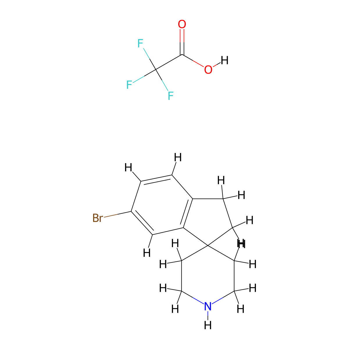 6-Bromo-2,3-dihydrospiro[indene-1,4'-piperidine]; trifluoroacetic acid molecular structure, CAS 2227628-40-0