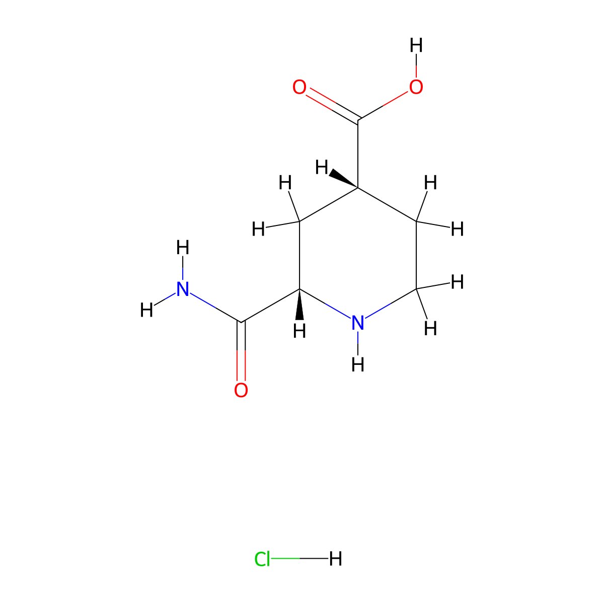 (2S,4R)-2-Carbamoylpiperidine-4-carboxylic acid;hydrochloride molecular structure, CAS 2227686-19-1