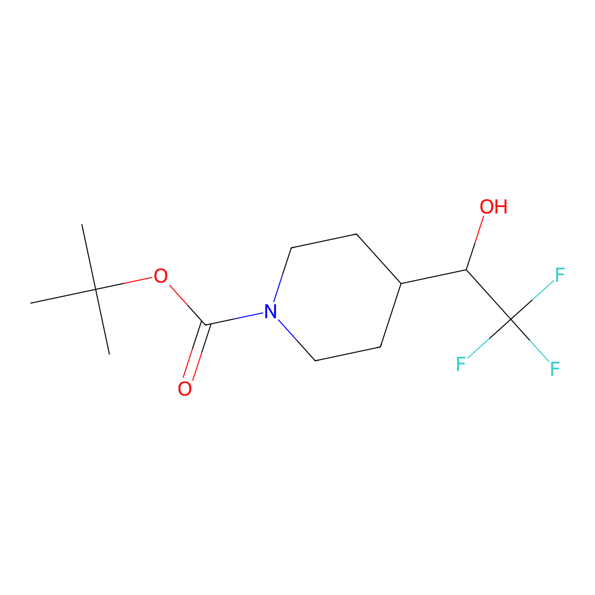 tert-butyl 4-[(1S)-2,2,2-trifluoro-1-hydroxy-ethyl]piperidine-1-carboxylate molecular structure, CAS 2227693-01-6