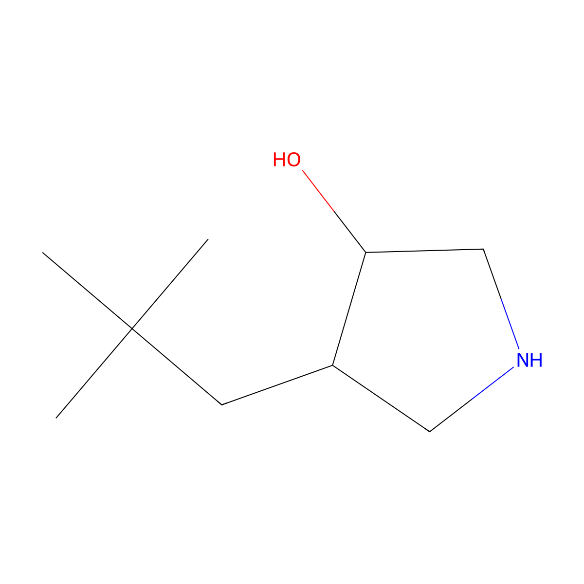 (3S,4R)-4-(2,2-dimethylpropyl)pyrrolidin-3-ol molecular structure, CAS 2227693-69-6
