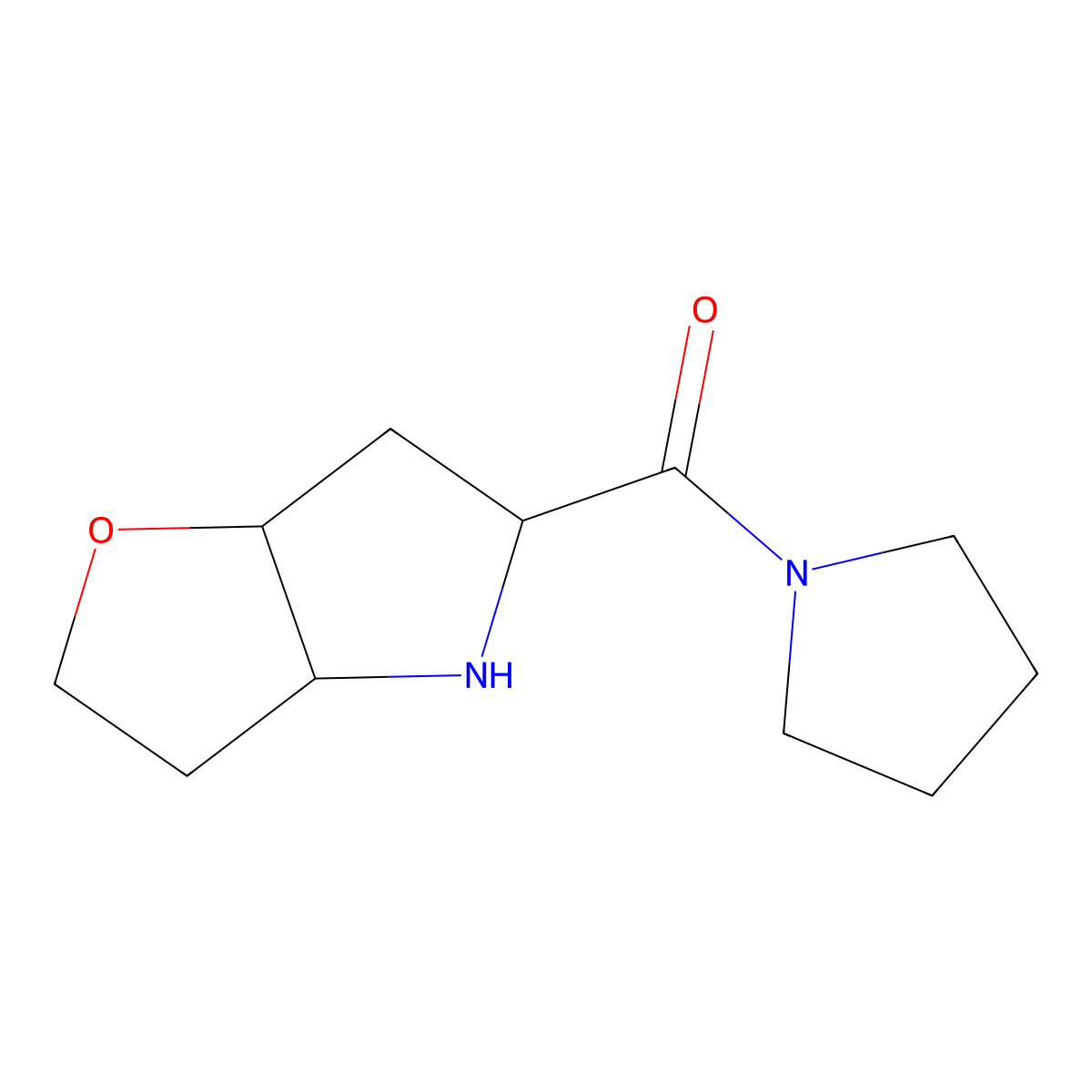 rac-1-[(3aR,5R,6aR)-hexahydro-2H-furo[3,2-b]pyrrole-5-carbonyl]pyrrolidine molecular structure, CAS 2227702-63-6