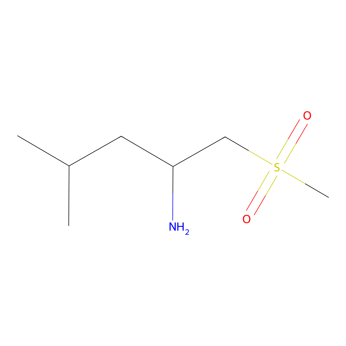 (2R)-1-methanesulfonyl-4-methylpentan-2-amine molecular structure, CAS 2227702-72-7