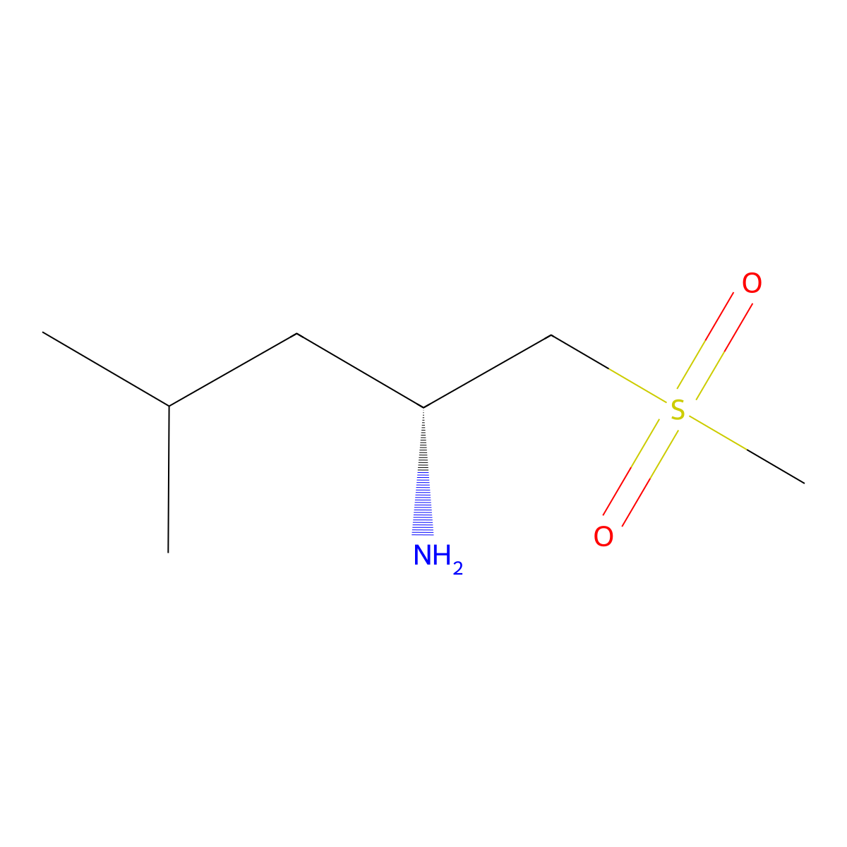 (2R)-1-methanesulfonyl-4-methylpentan-2-amine molecular structure, CAS 2227702-72-7