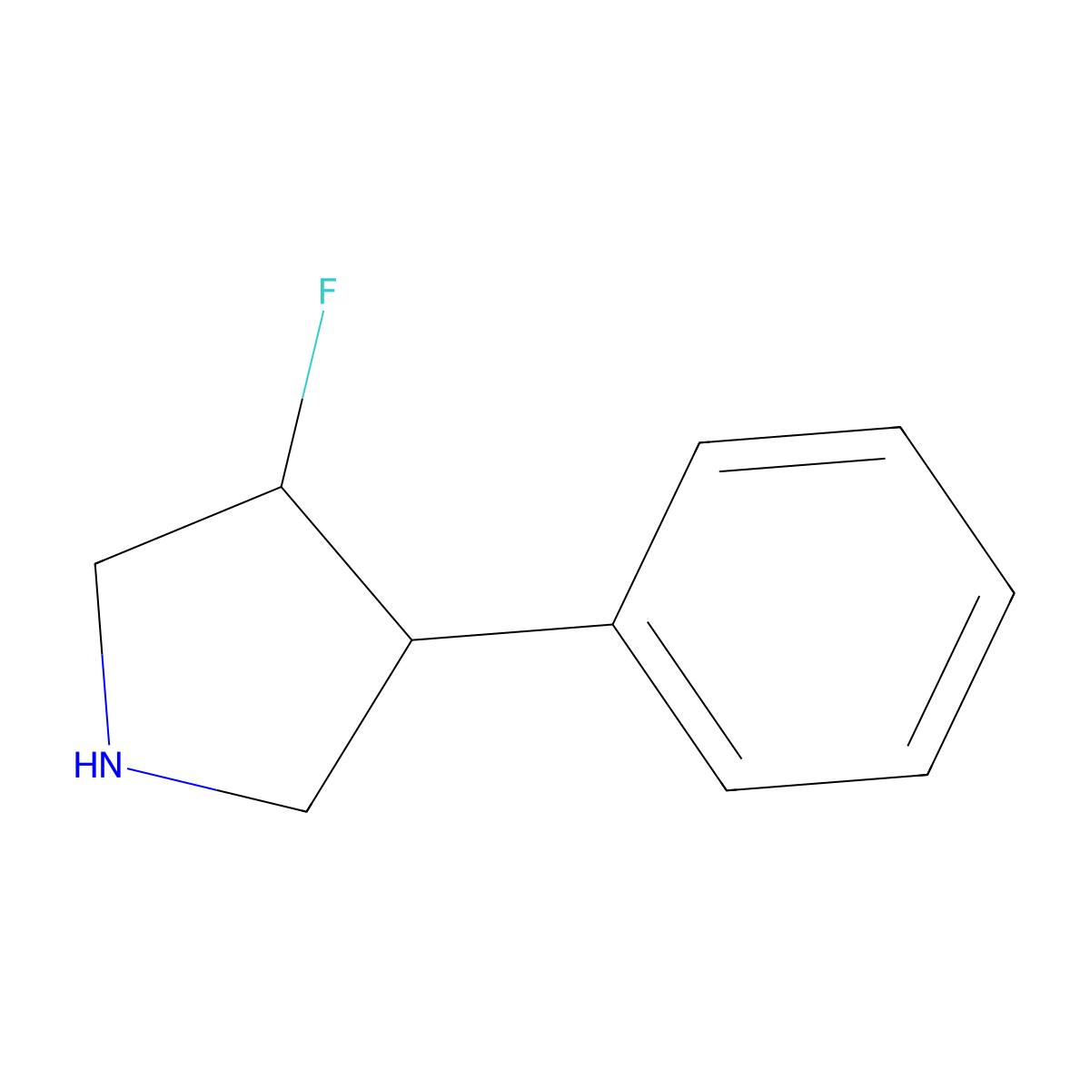(3S,4S)-3-Fluoro-4-phenylpyrrolidine molecular structure, CAS 2227705-74-8