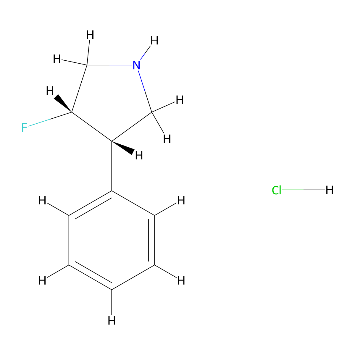 (3S,4S)-3-Fluoro-4-phenylpyrrolidine;hydrochloride molecular structure, CAS 2227705-75-9