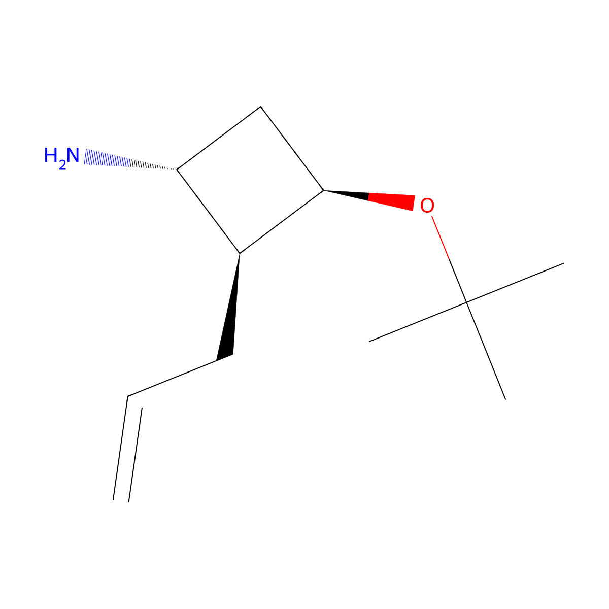 rac-(1R,2S,3R)-3-(tert-butoxy)-2-(prop-2-en-1-yl)cyclobutan-1-amine molecular structure, CAS 2227705-93-1