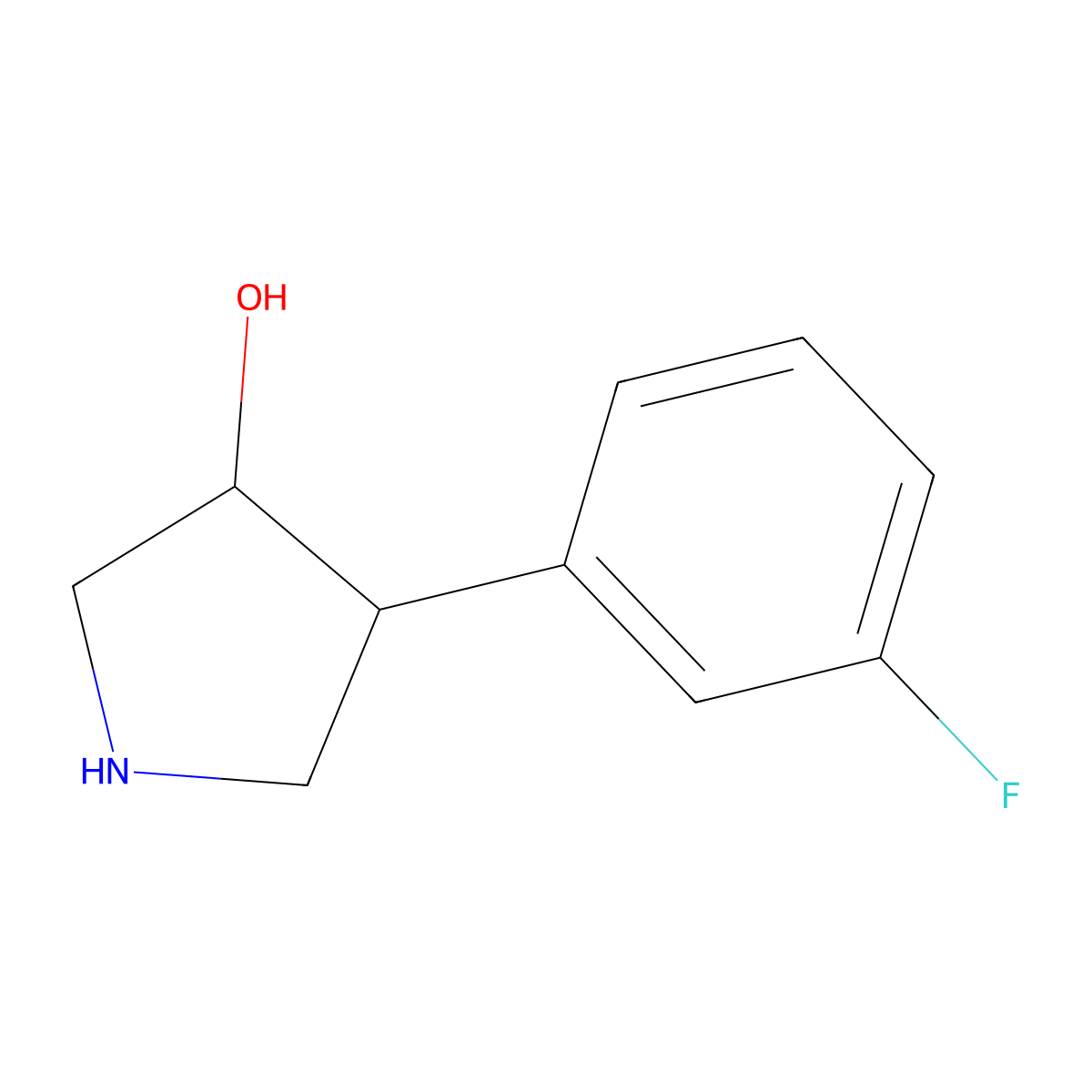 rac-(3R,4S)-4-(3-fluorophenyl)pyrrolidin-3-ol molecular structure, CAS 2227710-78-1