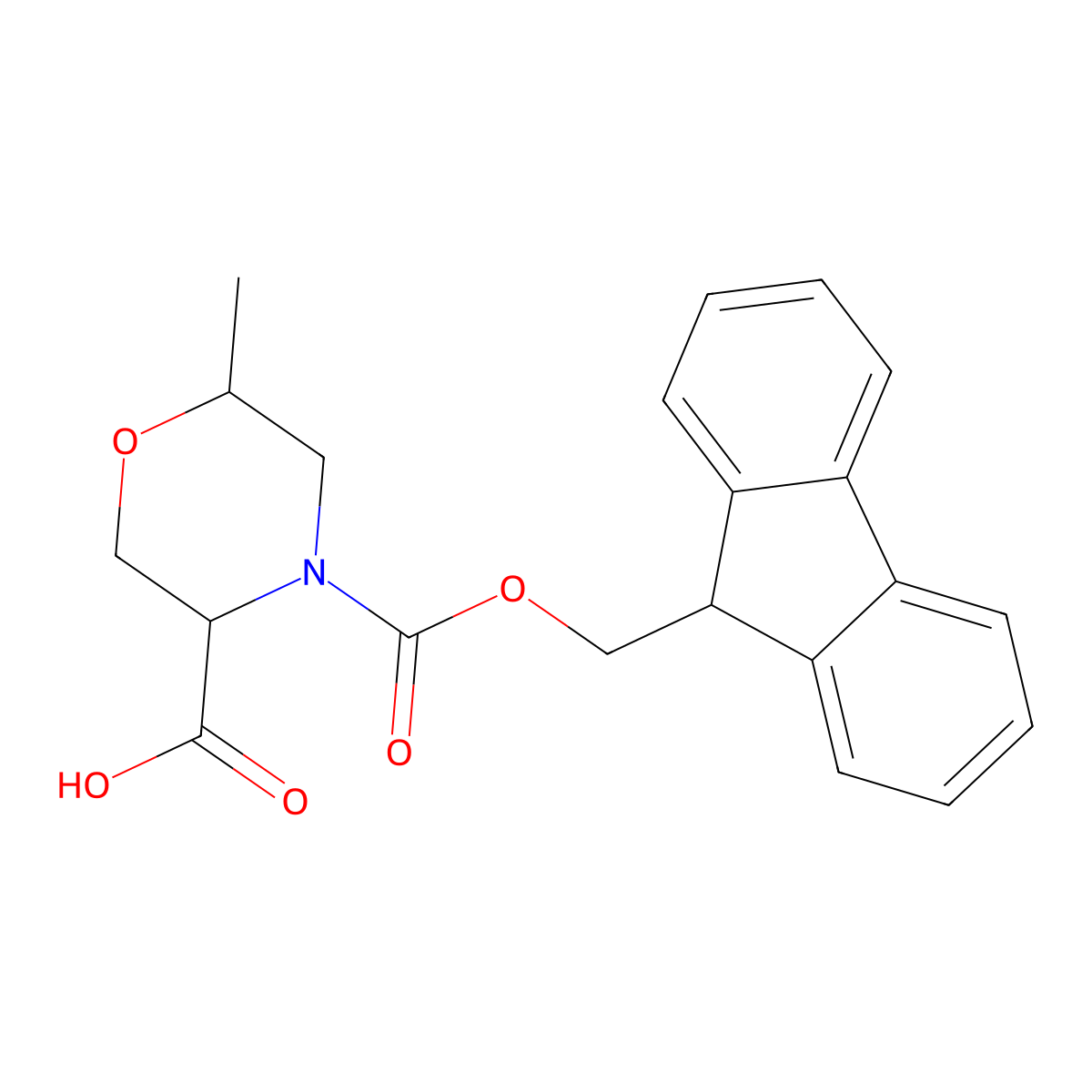 (3R,6R)-4-{[(9H-fluoren-9-yl)methoxy]carbonyl}-6-methylmorpholine-3-carboxylic acid molecular structure, CAS 2227711-20-6