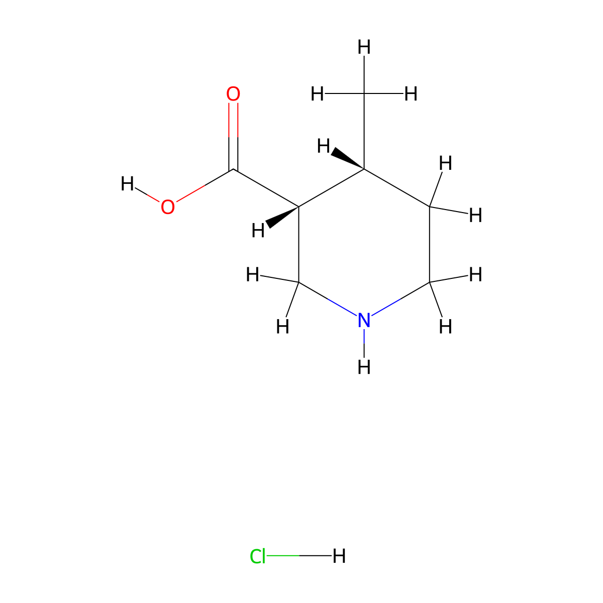 (3R,4R)-4-Methylpiperidine-3-carboxylic acid hydrochloride molecular structure, CAS 2227717-95-3