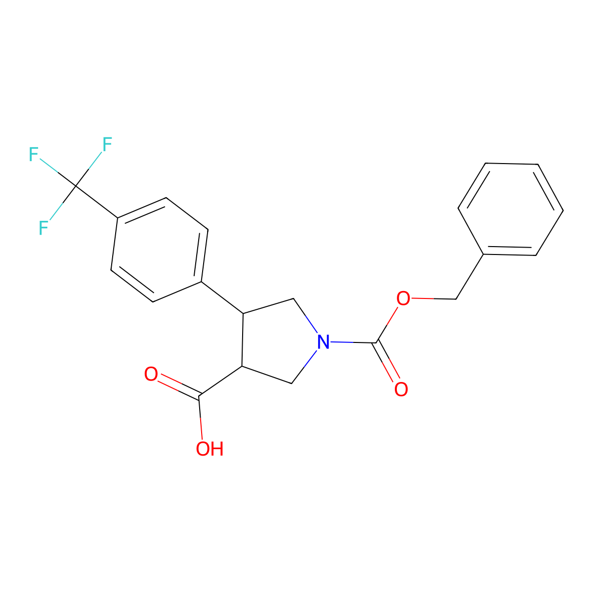 rac-(3R,4S)-1-[(benzyloxy)carbonyl]-4-[4-(trifluoromethyl)phenyl]pyrrolidine-3-carboxylic acid molecular structure, CAS 2227719-48-2