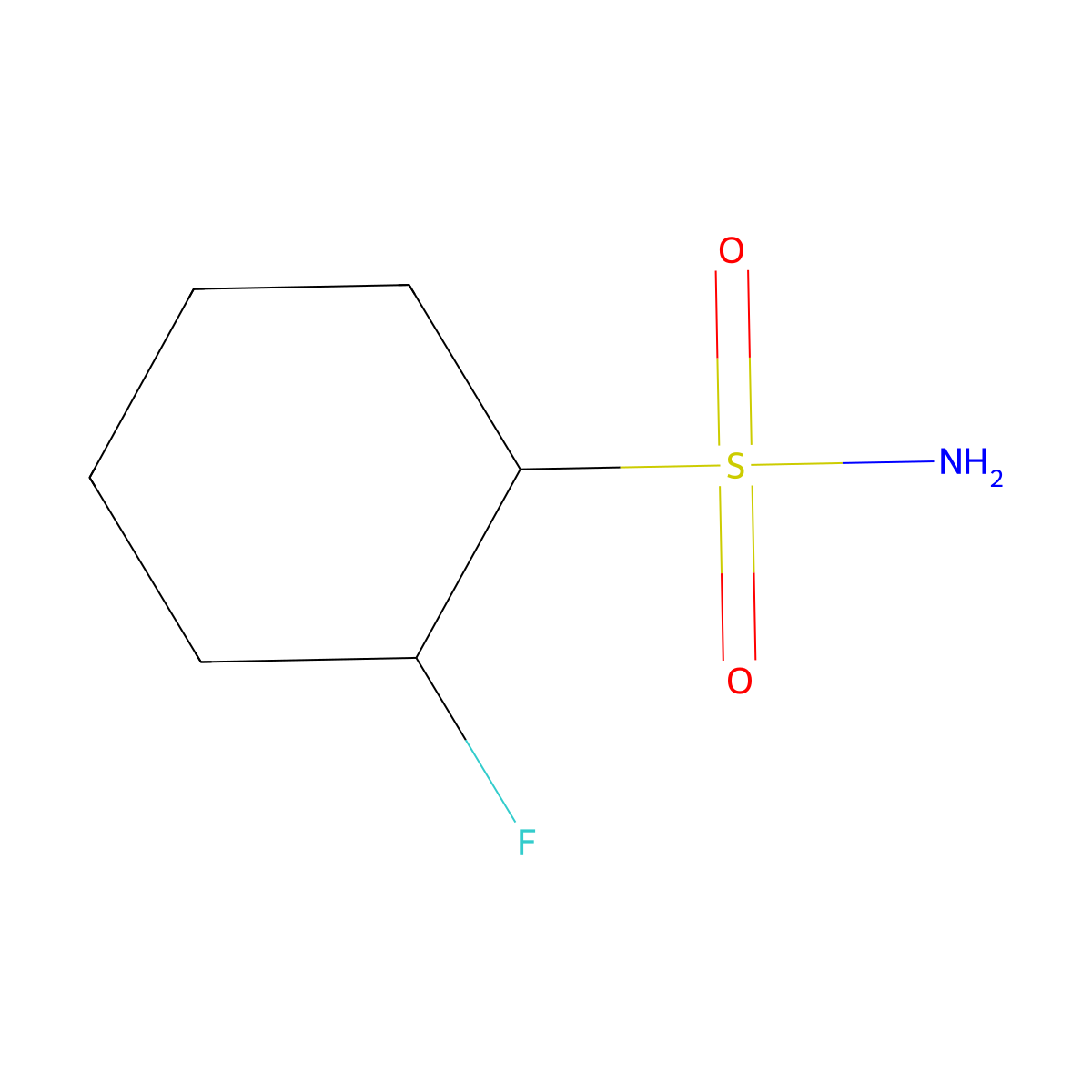 2-Fluorocyclohexane-1-sulfonamide molecular structure, CAS 2227719-85-7