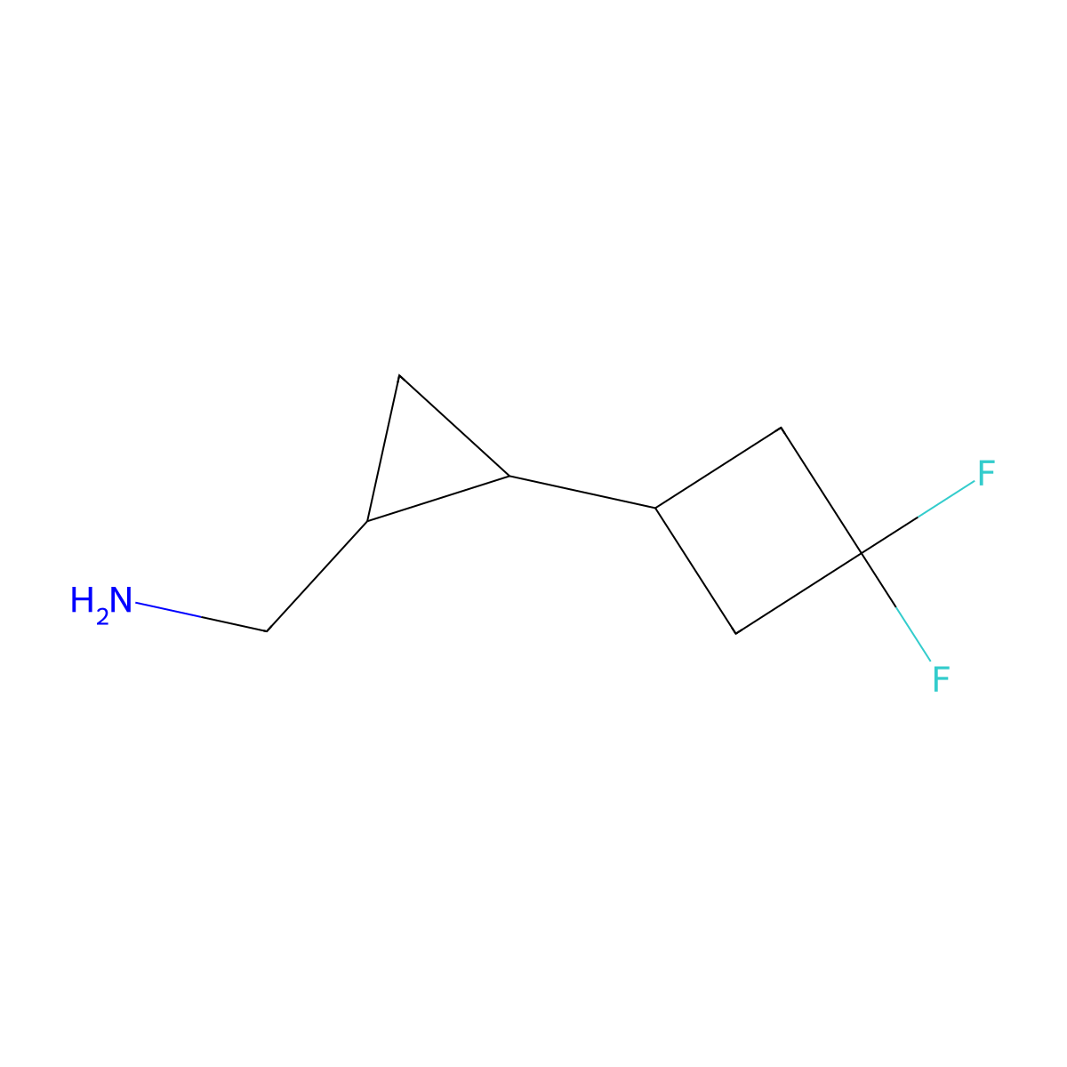 rac-1-[(1R,2S)-2-(3,3-difluorocyclobutyl)cyclopropyl]methanamine molecular structure, CAS 2227726-37-4