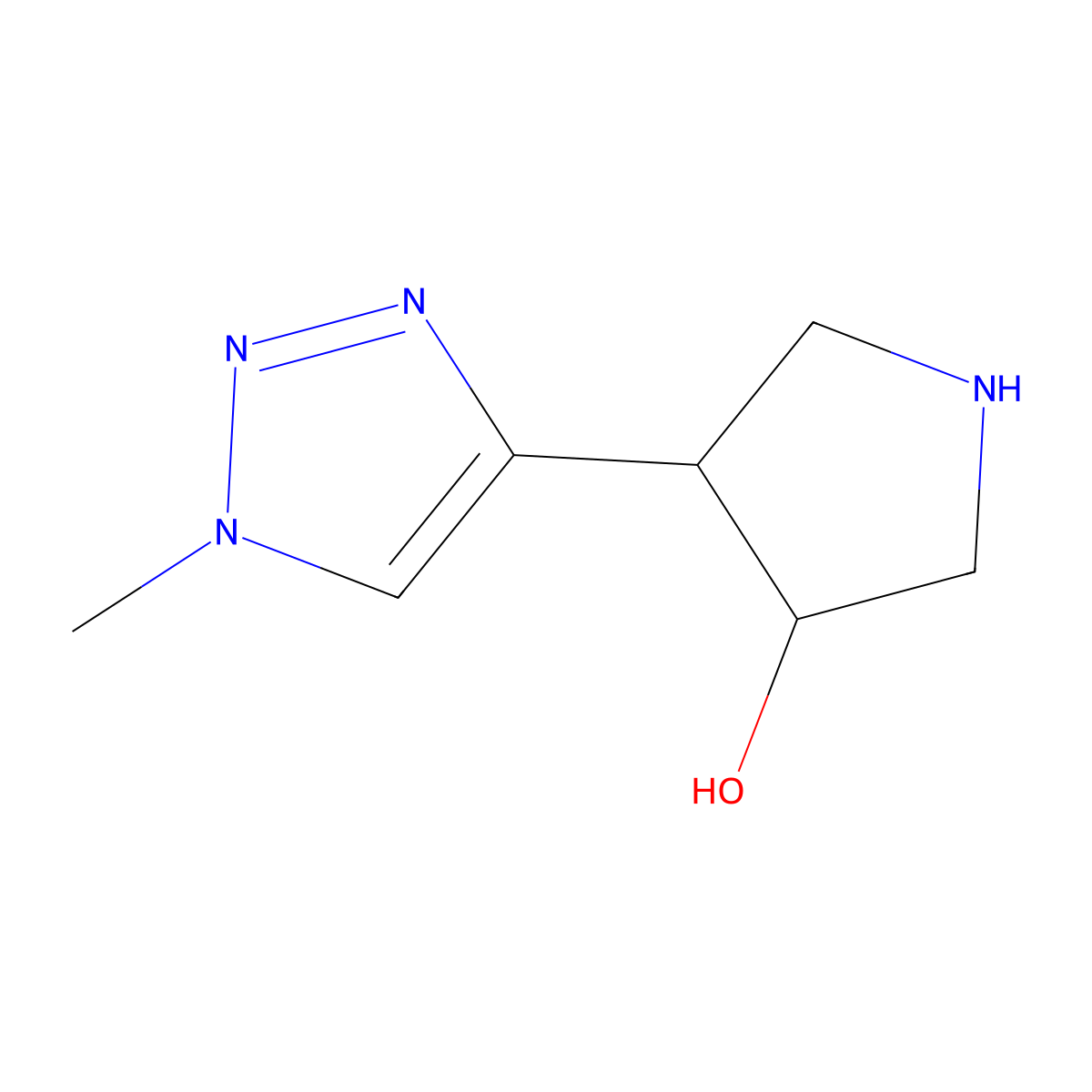 rac-(3R,4R)-4-(1-methyl-1H-1,2,3-triazol-4-yl)pyrrolidin-3-ol molecular structure, CAS 2227730-64-3