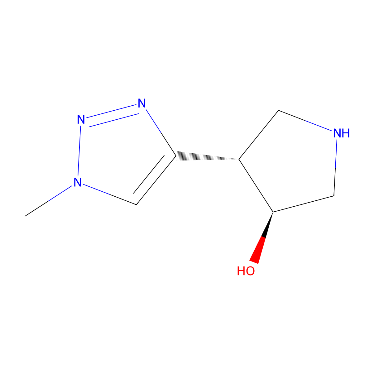 rac-(3R,4R)-4-(1-methyl-1H-1,2,3-triazol-4-yl)pyrrolidin-3-ol molecular structure, CAS 2227730-64-3