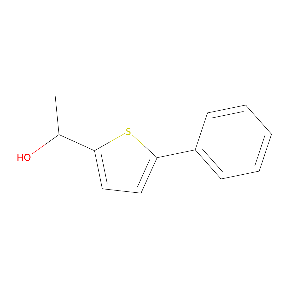 (1R)-1-(5-phenylthiophen-2-yl)ethan-1-ol molecular structure, CAS 2227731-49-7