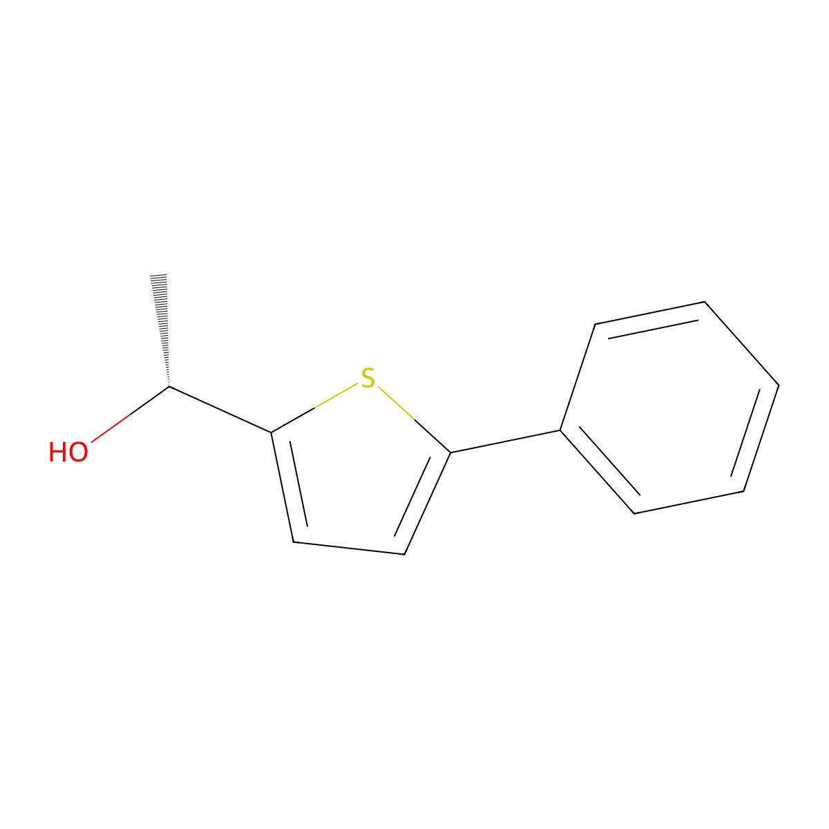 (1R)-1-(5-phenylthiophen-2-yl)ethan-1-ol molecular structure, CAS 2227731-49-7
