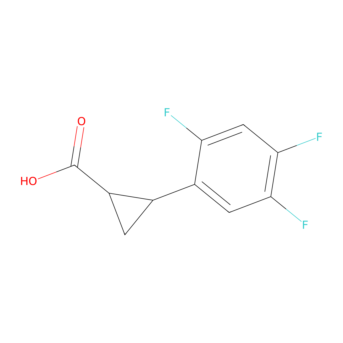 rac-(1R,2R)-2-(2,4,5-trifluorophenyl)cyclopropane-1-carboxylic acid molecular structure, CAS 2227742-17-6