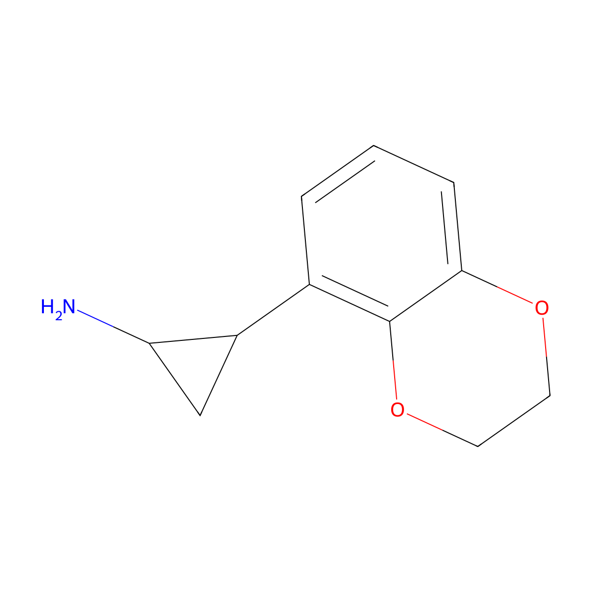 rac-(1R,2S)-2-(2,3-dihydro-1,4-benzodioxin-5-yl)cyclopropan-1-amine molecular structure, CAS 2227747-26-2