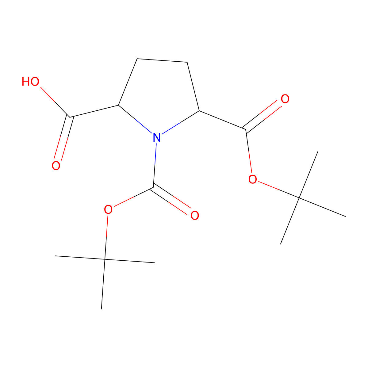 rac-(2R,5S)-1,5-bis[(tert-butoxy)carbonyl]pyrrolidine-2-carboxylic acid molecular structure, CAS 2227749-31-5