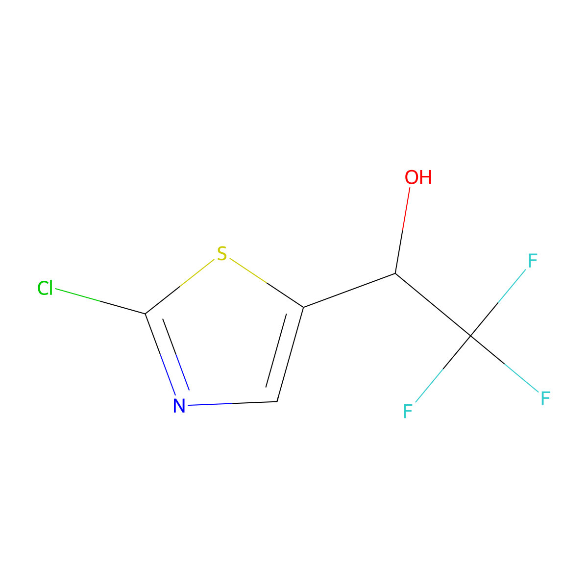 (1S)-1-(2-chloro-1,3-thiazol-5-yl)-2,2,2-trifluoroethan-1-ol molecular structure, CAS 2227750-50-5