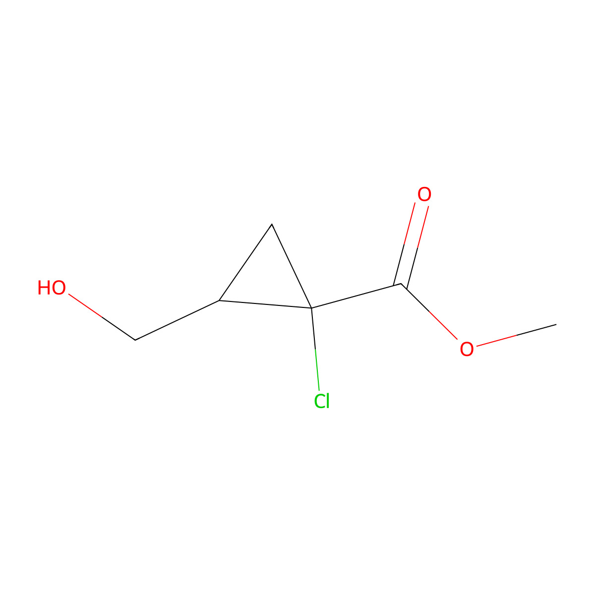 Methyl (1R,2R)-1-chloro-2-(hydroxymethyl)cyclopropane-1-carboxylate molecular structure, CAS 2227761-96-6